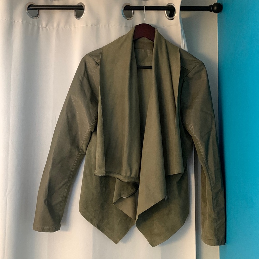 Olive green vegan leather jacket size medium